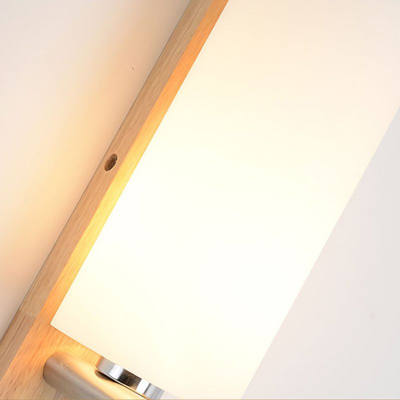 1-Light Wall Mount Light Modern Wooden Wall Sconce Lamp for Living Room(Plant not include)