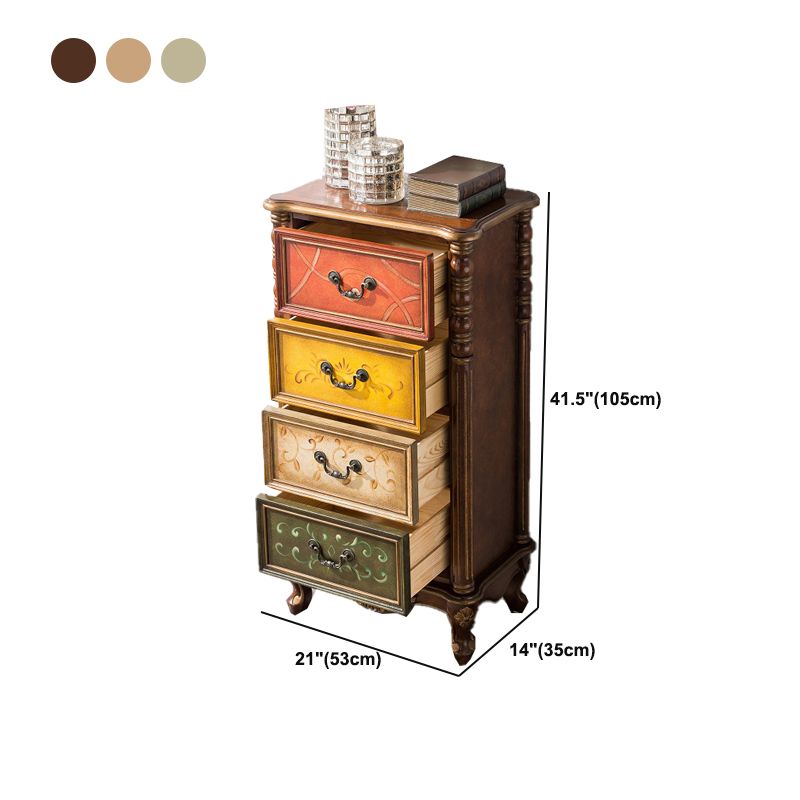 Mid-Century Modern Side Cabinet Wood Drop Handles Cabinet with Drawer