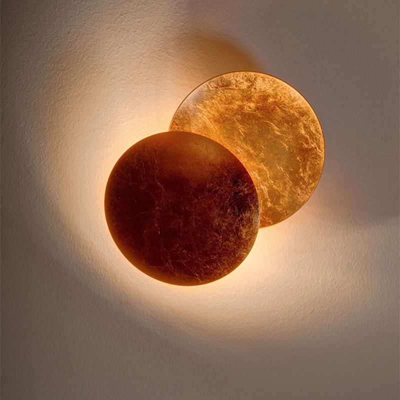 Lampade a sconde circolare in metallo moderno lampada a parete da letto da letto