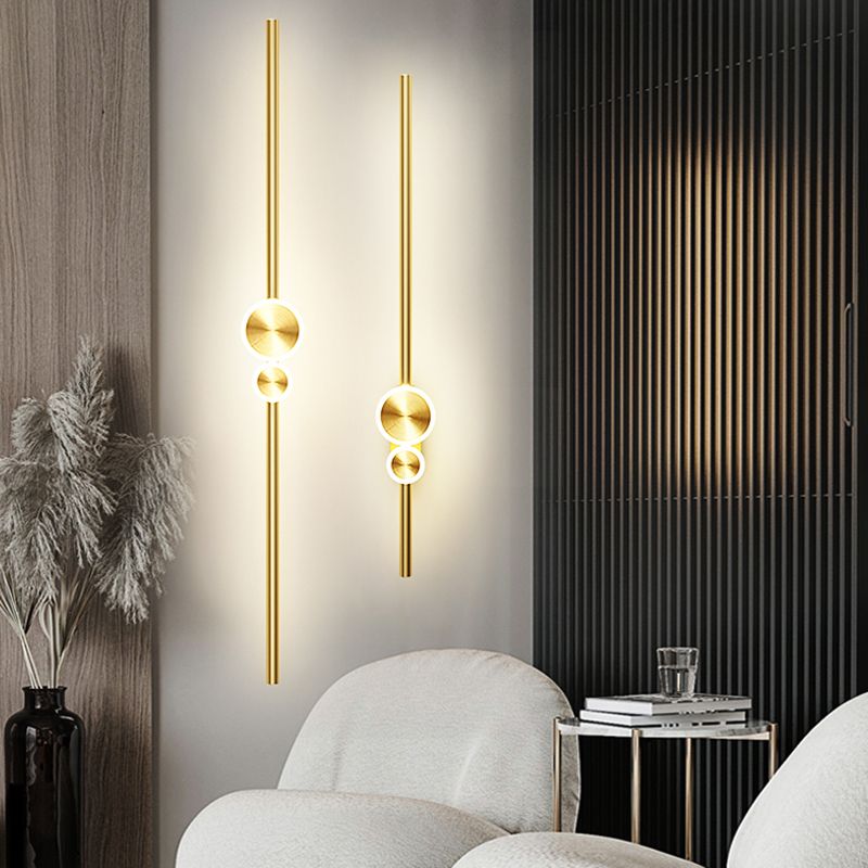Nordic Aluminium Murce Gold Light LED LED Straight Light pour le salon