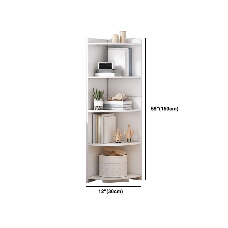 Corner Wood Accent Chest with Shelves Contemporary Side Cabinet