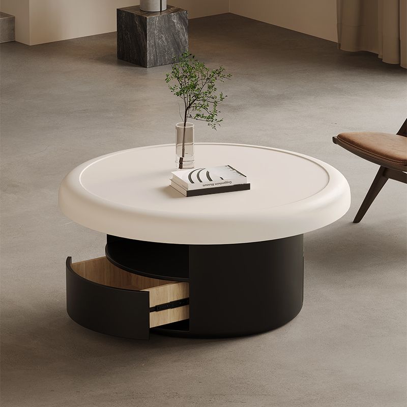Contemporary Cocktail Table Round Pedestal Coffee Cocktail Table