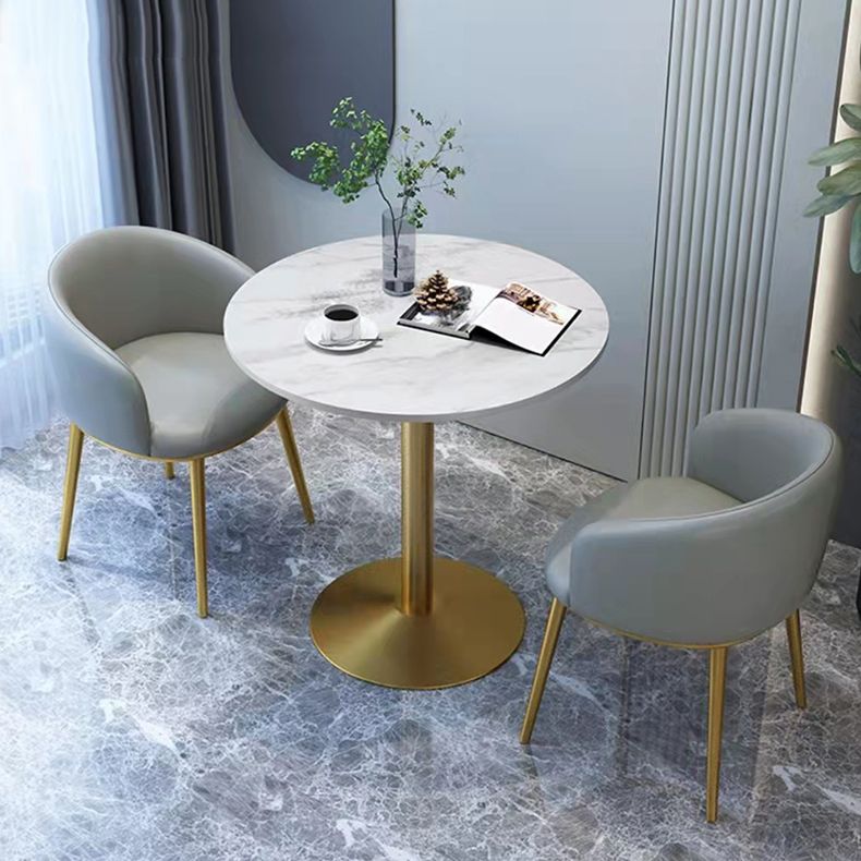 Glam Style Dining Table Round Stone Top Dinner Table Kitchen Home