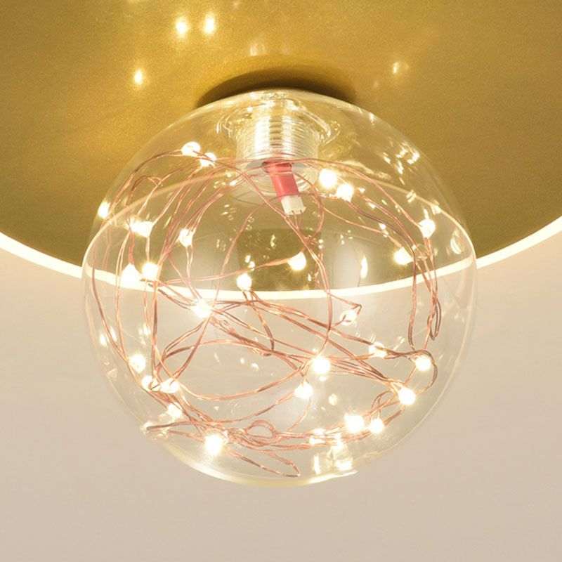 Global Glass Plafonnier moderne à 1 lumière à montage encastré à LED pour couloir
