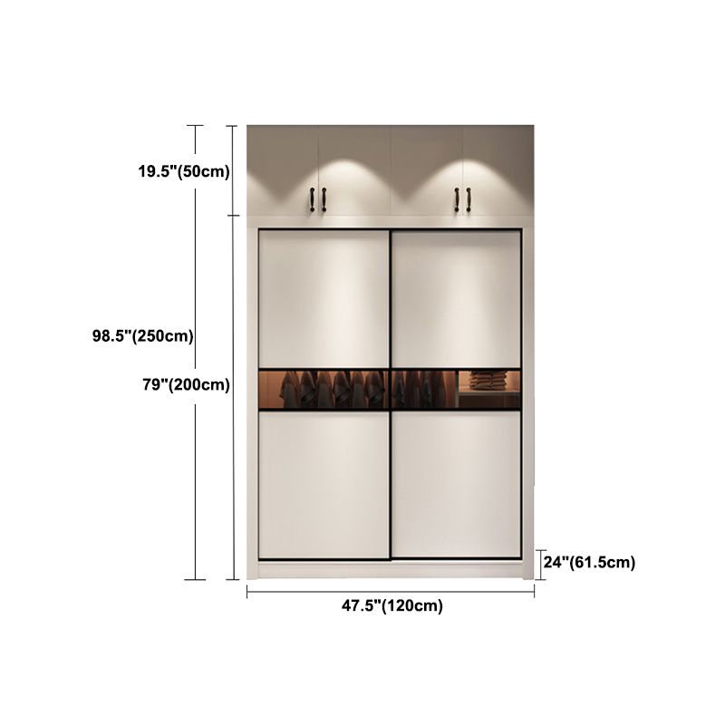White Contemporary Wardrobe Cabinet Wooden Wardrobe Armoire for Home