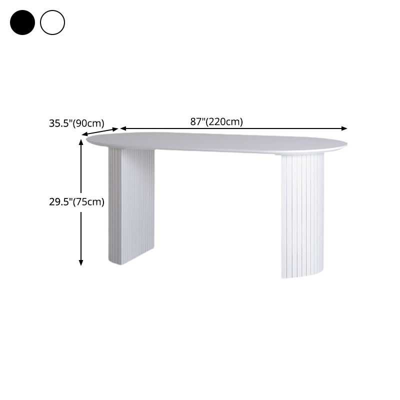 Oval Shape Simplicity Dining Table Fixed Table with Pinewood Solid Wood