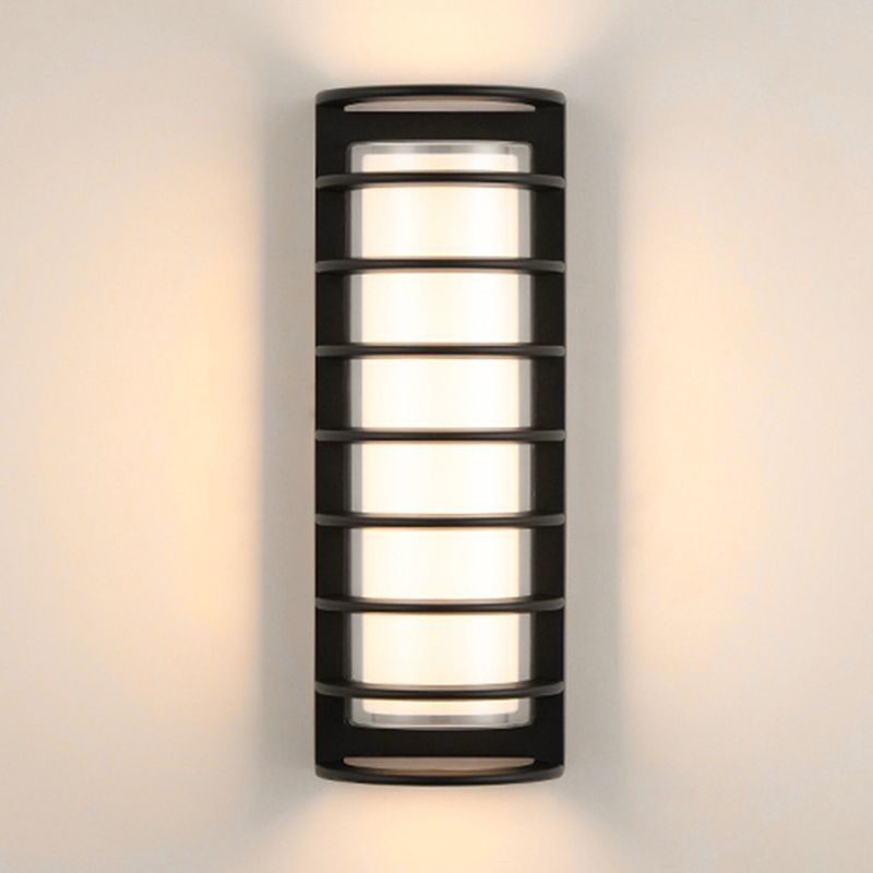 Simple Black Wall Sconce Fixture Half-Cylinder Outdoor Sconce Light