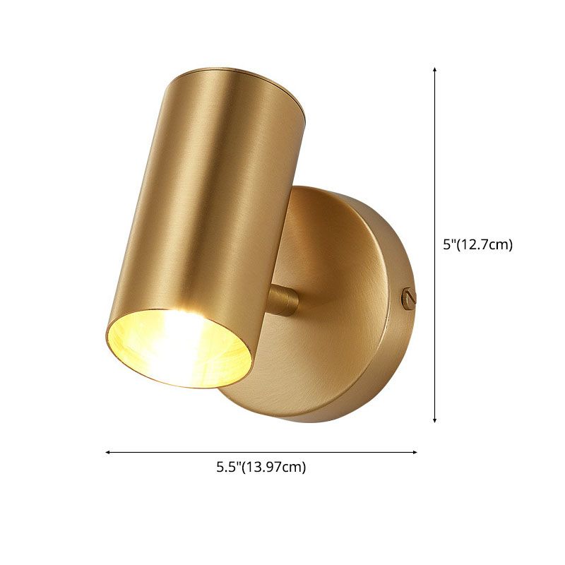 Lampada montata a parete in metallo regolabile contemporaneo per camera da letto