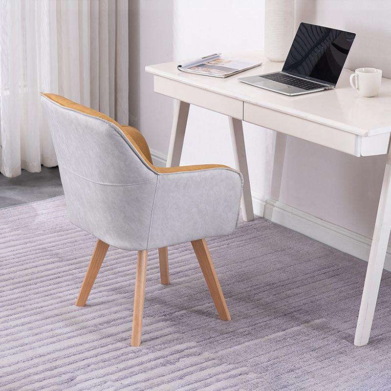 Sillas de comedor de piel sintética de estilo escandinavo, sillas con brazos con respaldo sólido para uso doméstico