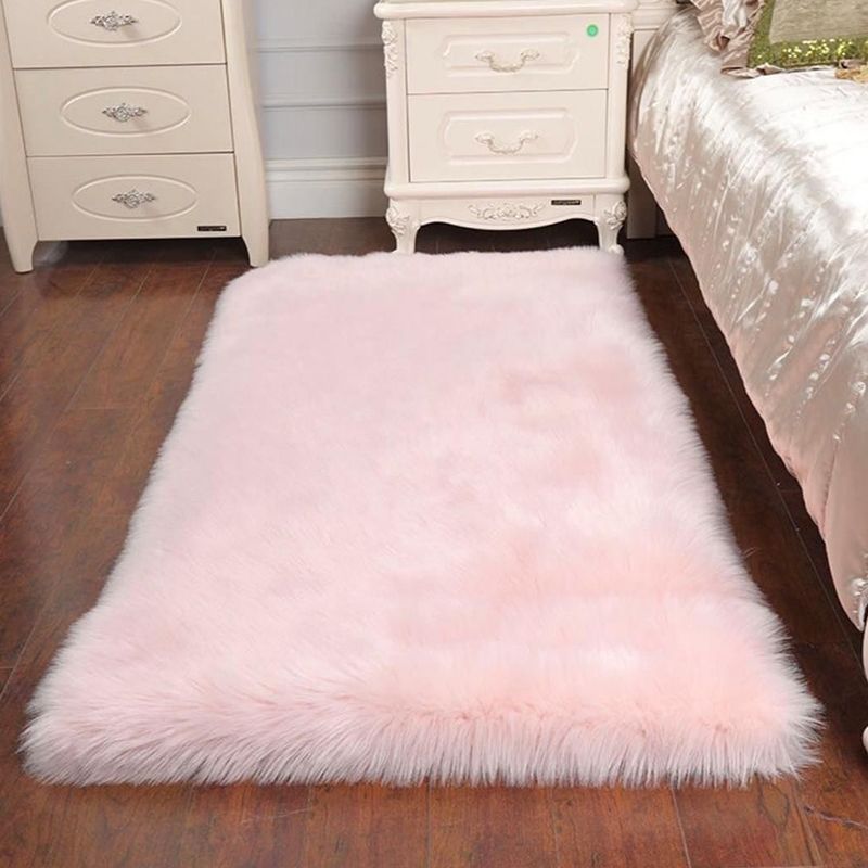 Mehrfarbiger Schlafzimmer Teppich beruhigende Feste Farbe Innen Teppich Fuzzy Nicht-Schlupf-Backing Haustierfreundlicher Bereich Teppich
