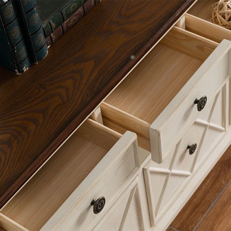 Industrial Accent Chest with Drawers and 1 Shelf in Rubberwood