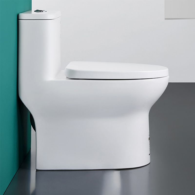 Traditional Floor Mounted Toilet White Seat Included Toilet Bowl for Bathroom
