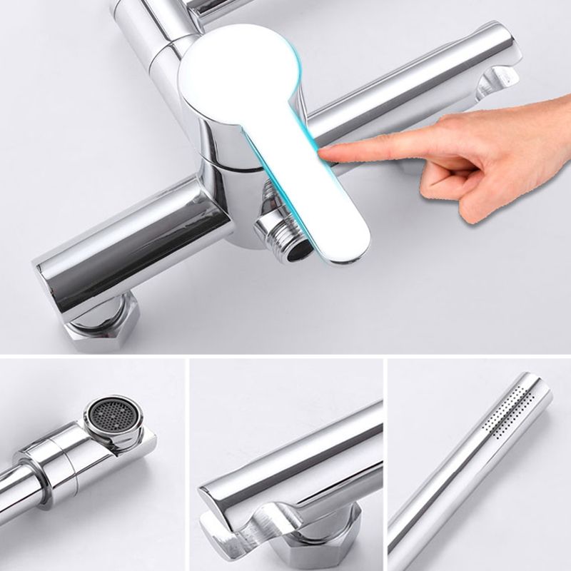 Wall Mounted Metal Tub Filler Low Arc Waterfall Bathroom Faucet with Hose