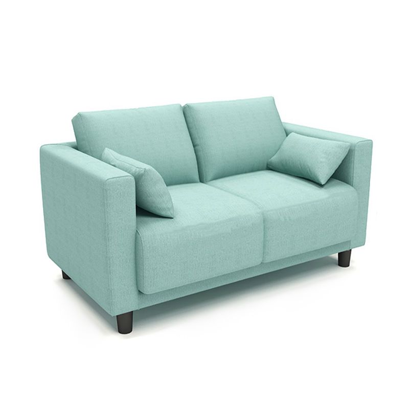 Loose Back Linen Square Arm Modern Sofa with Slipcover for Living Room