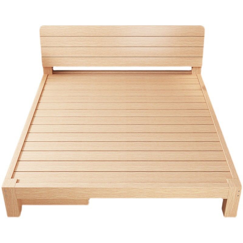 Solid Wood Storage Panel Bed with Headboard  Bed with Drawers