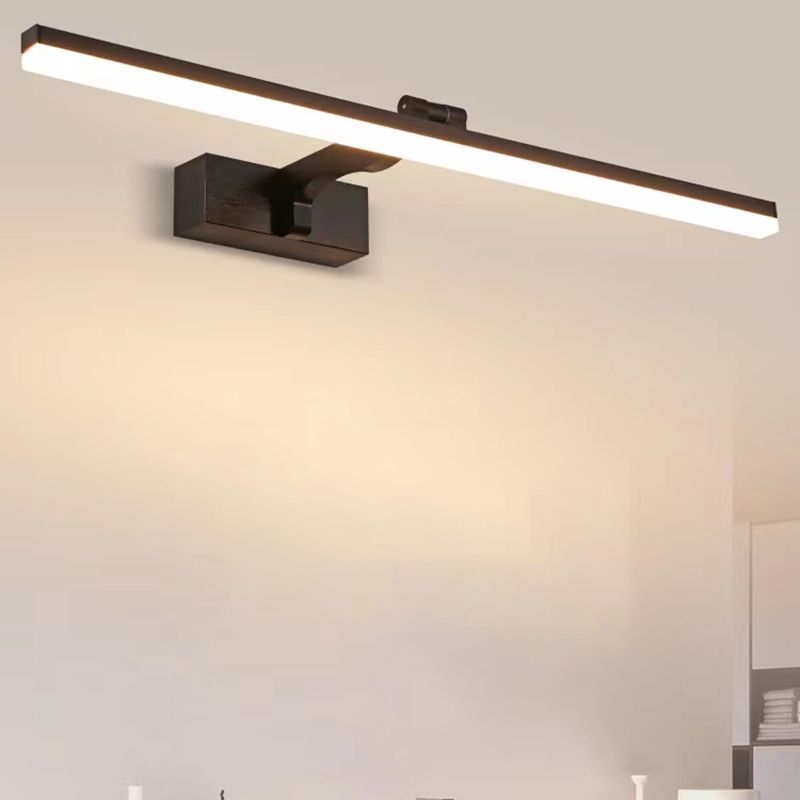 Lineal estilo moderno moderno tocador de tocador 1 luz de espejo LED de luz para baño en negro