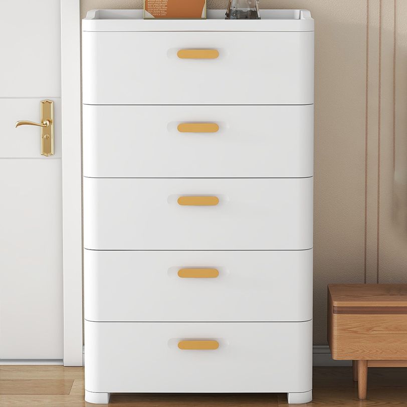 Plastic Chest Contemporary Vertical Storage Chest with Drawers for Bedroom