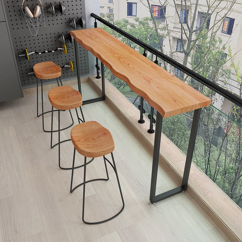 Modern Solid Wood Rectangle Bar Height Pub Table for Dining Room