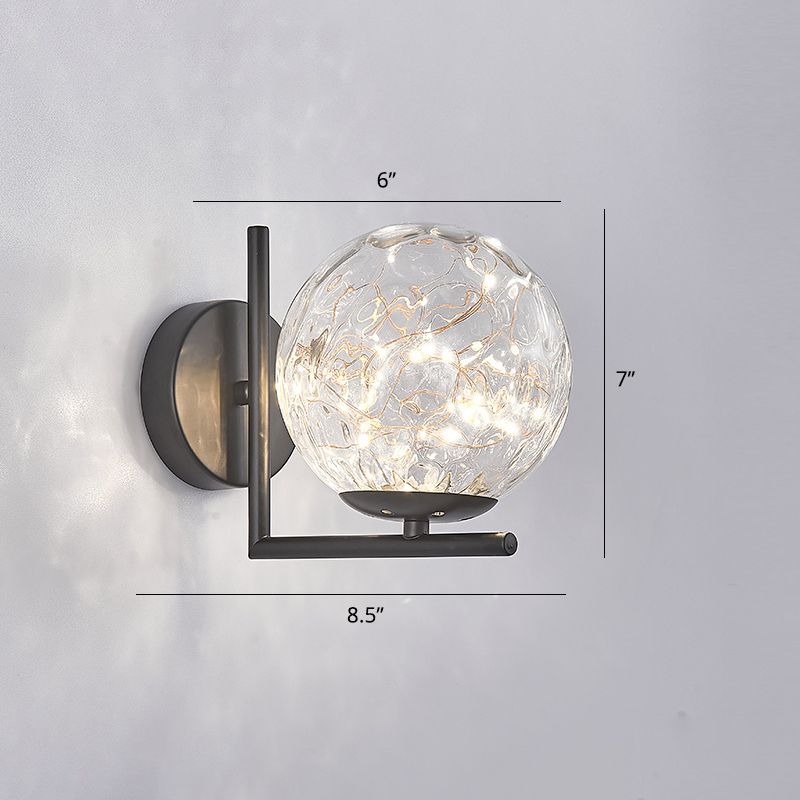 Glas Mini Globe Wall SCONCE Designer Stijl LED Wandbevestiging Lichtmontage voor slaapkamer
