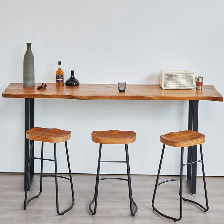 1/2/4/5 Pieces Industrial Rectangular Pub Table Set Wooden Counter Table with High Stools
