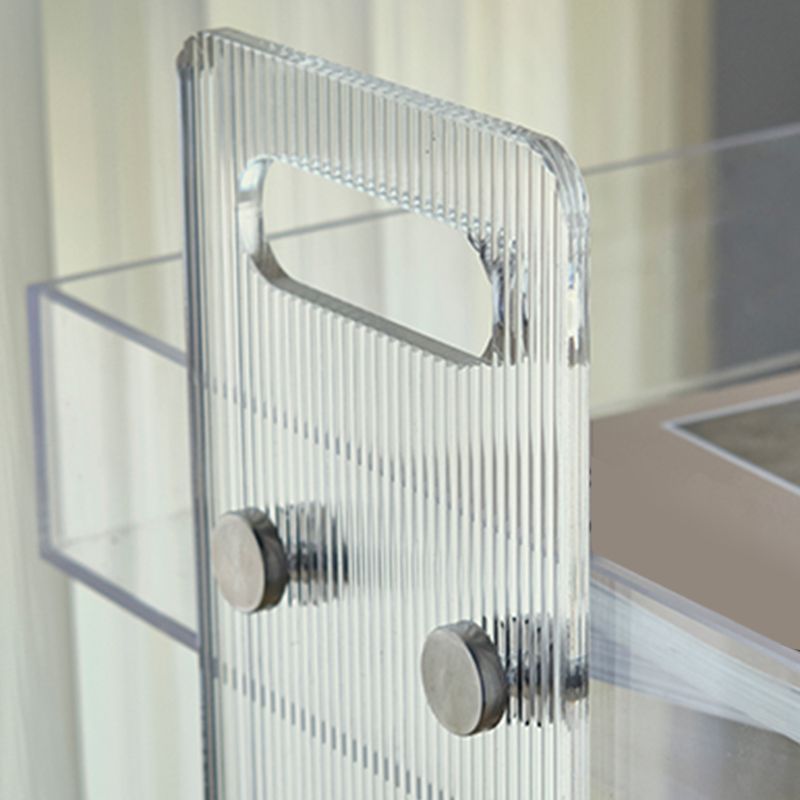 Modern Plastic Rectangular End Table Double Tier Corner Table with Storage