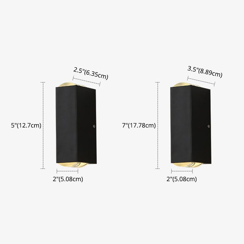 Mur mural à LED extérieur concis moderne Aluminium RECTANGULAIRE LAMPE MUR DE MUT