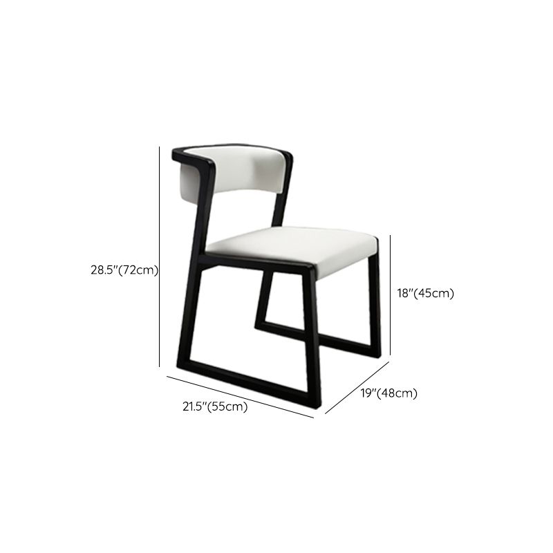 Open Back Kitchen Dining Chairs Upholstered Chairs with Solid Wood Base