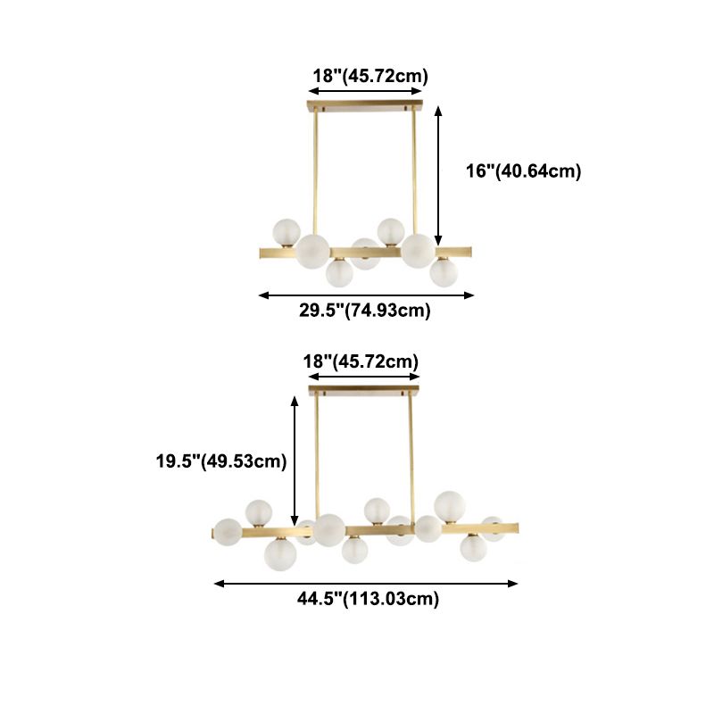 Lustre de style bubble îlot moderne 7 lumières luminaires pendentifs