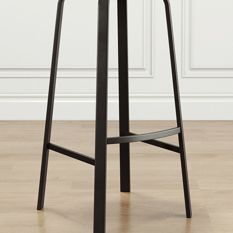 Modern Stackable Footrest Barstool Matte Finish Upholstered Home Stool