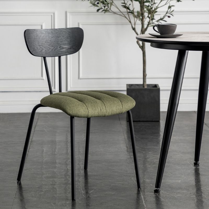 Chaises de salle à manger de style industriel, chaises latérales de cuisine sans accoudoirs avec pieds en métal