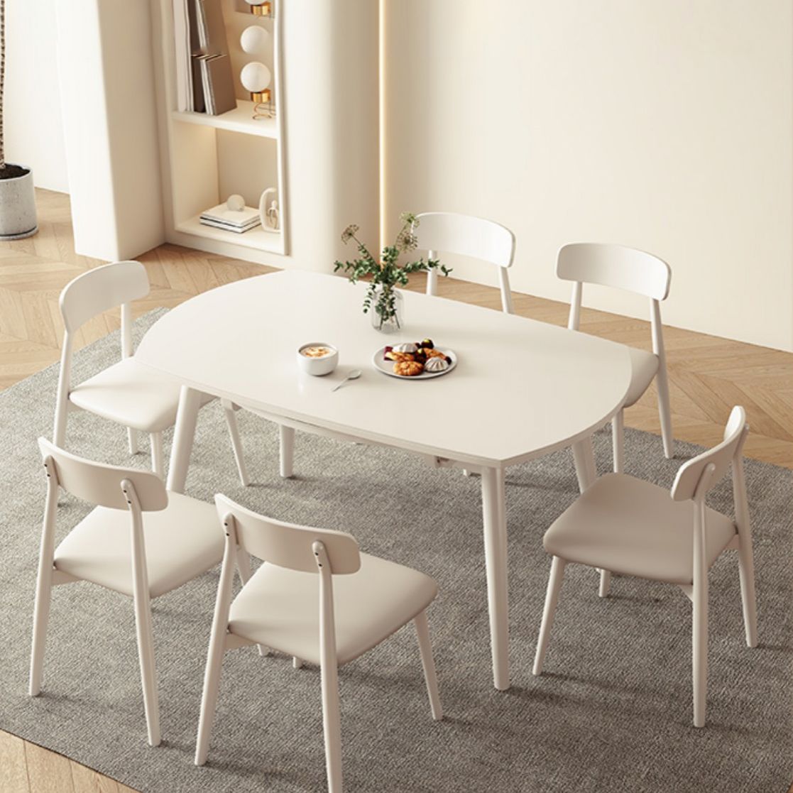 Modern 1/5/7/9 Pieces Furniture Sintered Stone Dining Set in White