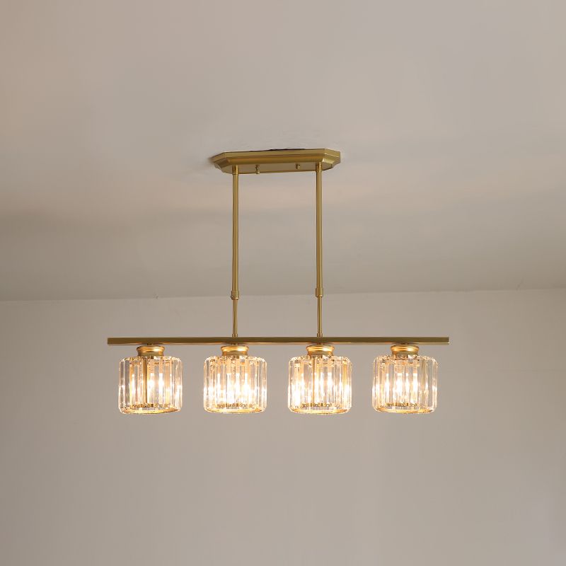 Éclairage de l'île géométrique Modernisme Crystal Chandelier Lightture pour salle à manger