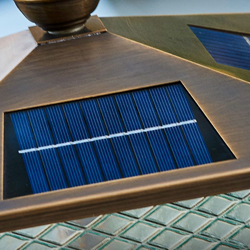 1-Light Solar Energy Pillar Lamp Square Outdoor Light for Garden