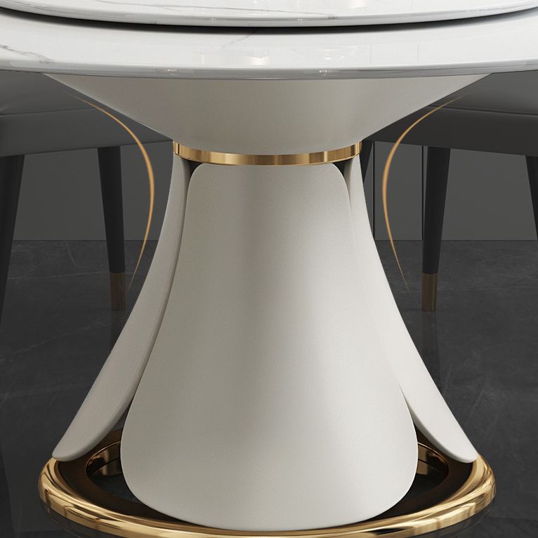 Modern Style 1/4/5/7/9 Pieces Dining Sintered Stone Dining Table Set with Metal Legs