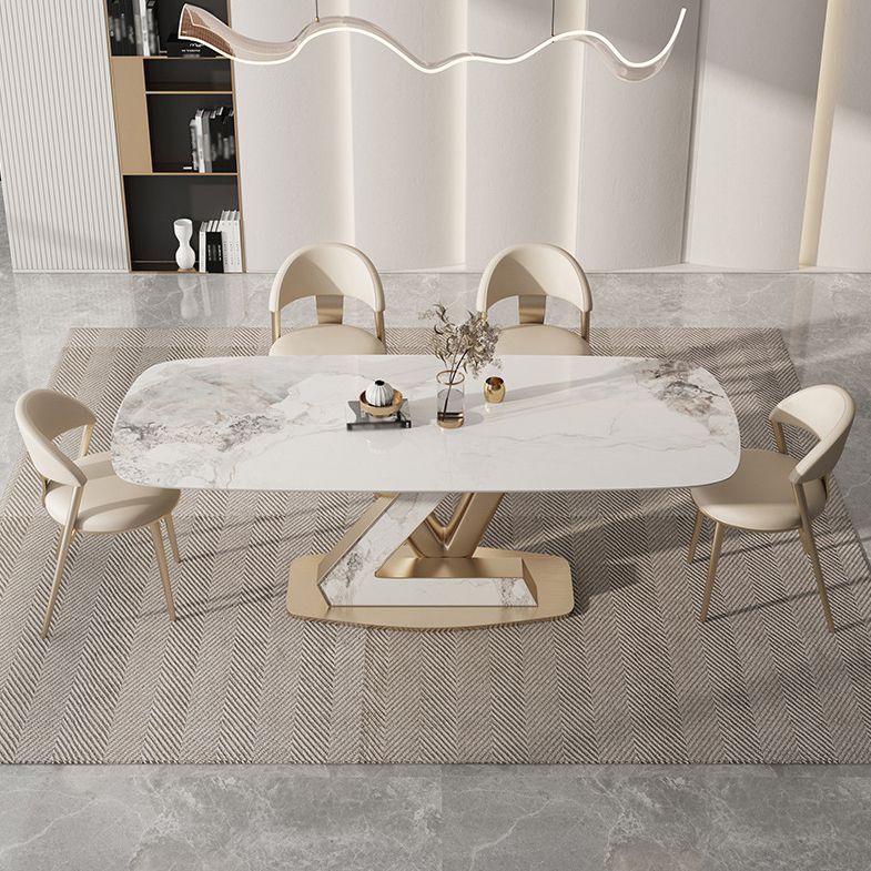 1/2/5/7/9 Pieces Dining Chairs Set  Sintered Stone Dining Table Set Rectangle Table