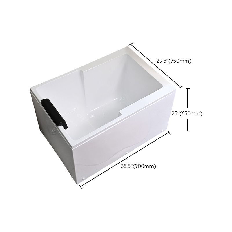 Modern Acrylic Rectangular Tub 29.53-inch Wide Soaking Bathtub