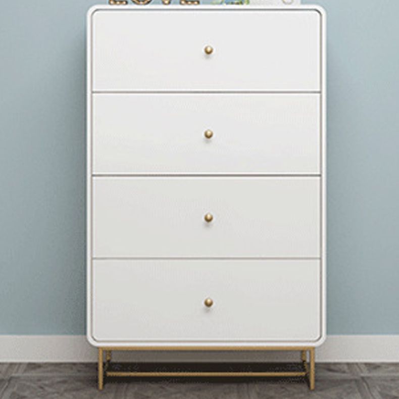 Modern Accent Chest with Iron Base and Solid Wood Soft Close Chest