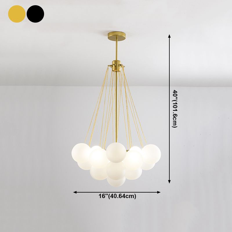 Metal Chandelier Light Fixtures Modern 3-Head Globe Hanging Pendant Lamps for Living Room