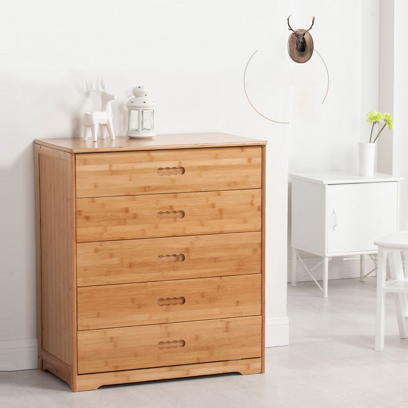 Modern Bamboo Storage Chest Dresser Bedroom Storage Chest with Drawers