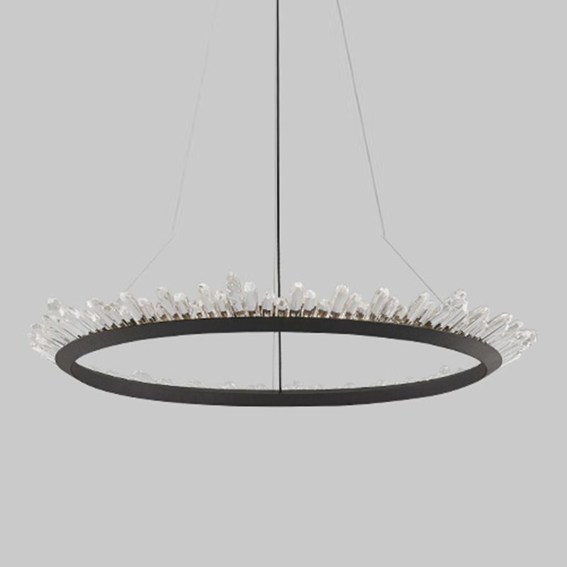 Nordic Geometric Chandelier Crystal Single Light LED Chandelier Pendant for Living Room