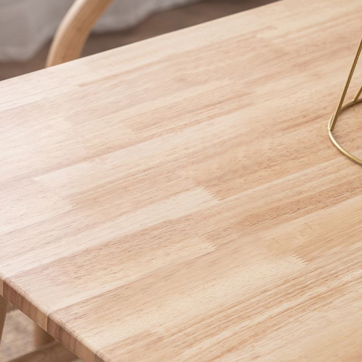 Contemporary Solid Wood Top Dining Set with 4 Legs Fixed Table Dinette Set for Restaurant