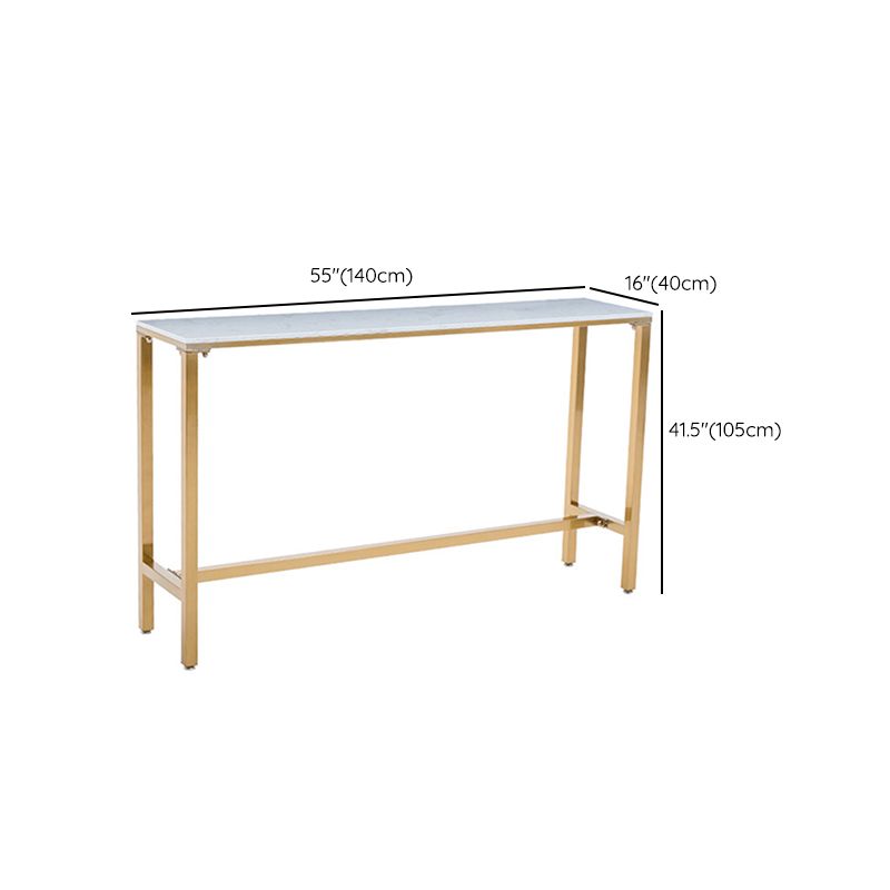 Rectangle Bar Table Set 1/7/9 Pcs Glam Bar Table and Stools with Metal Frame