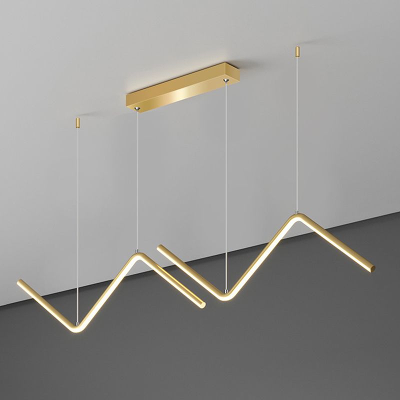 Golden/Black Ceiling Light Contemporary LED Kitchen Island Lighting for Foyer