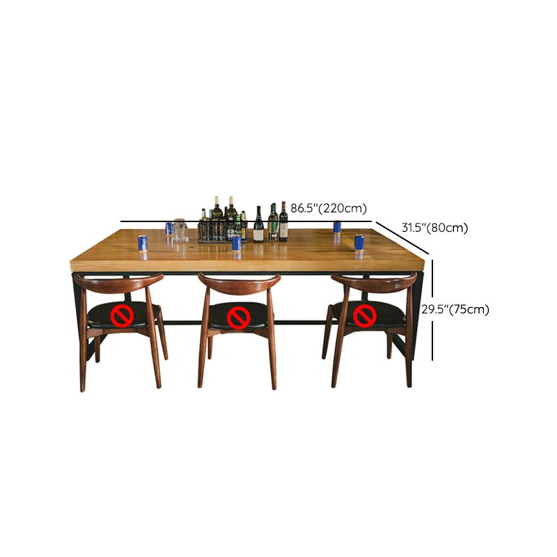 Industrial Rectangle Dinner Table Dining Room Solid Wood Dining Table