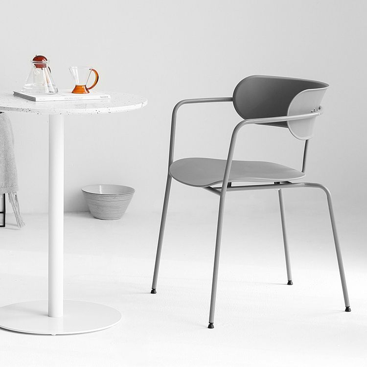Silla de comedor de cocina de estilo industrial, sillones apilables con patas de metal