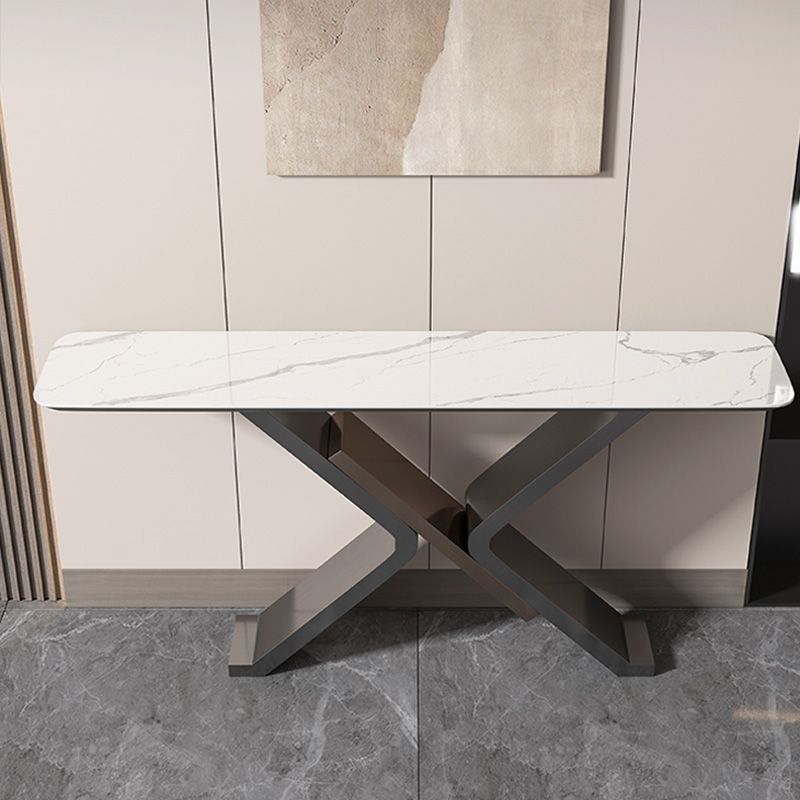 Modern Rectangle Console Accent Table Antique Finish Accent Table