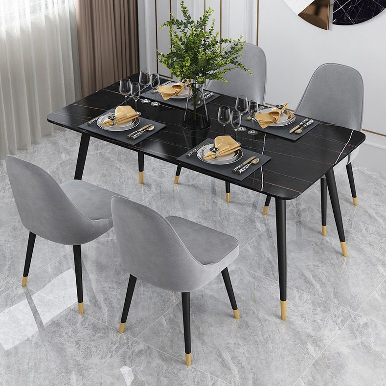 Rectangle 4 Legs Base Dining Table Modern Stone Table for Dining Room