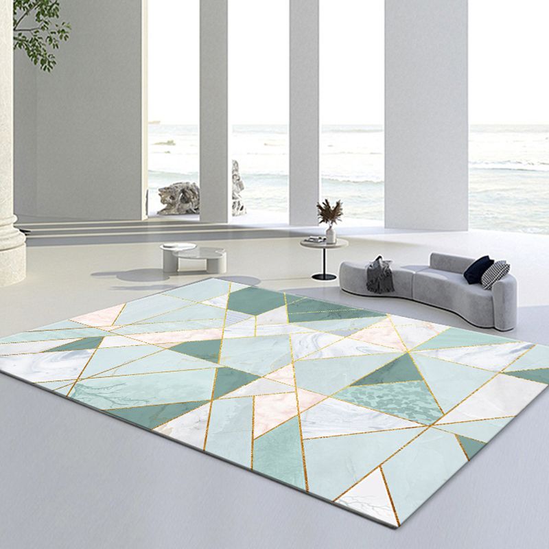 Lichtgroen Modern Rug Polyester Grafisch Tapijten Niet-slip achterste tapijt voor thuisdecoratie