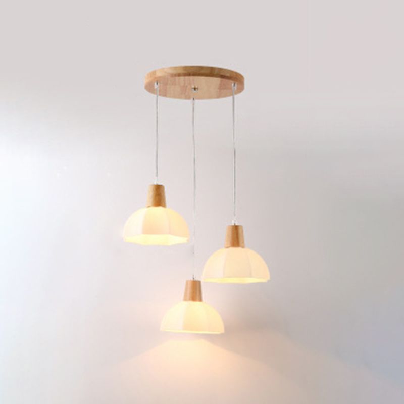 Noordse stijl cirkel hanglamp lamp armatuur houten eetkamer hanger plafondlicht
