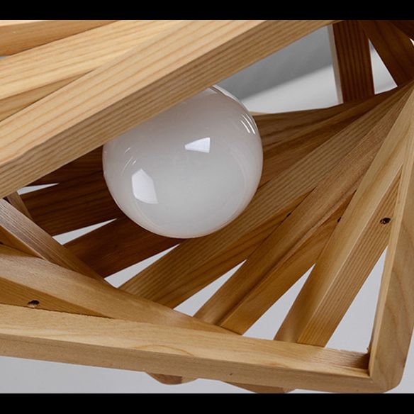 Stapeldreiecke massives Holz hängen hellem modernem Stil Kreative 1-Licht-Federung für das Café-Laden Restaurant